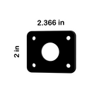 Push Button 22mm blank panel for 22mm switch, black square with central round cutout and four mounting holes