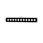 Flat front view of 22mm blank panel showing 11 round cutouts, mounting holes and 14.926×2 in dimensions.