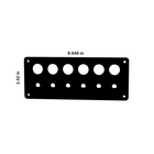 Front blank push-button panel with six large and six small cutouts, mounting holes; labeled 8.646×3.52 in.