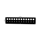 Front view of 22mm push-button blank panel with two rows of cutouts, corner mounting holes, 16.18×3.52 in.