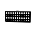 Front view of Contura switch/breaker blank panel showing hole pattern and corner mounting holes, 14.93×6.38 in