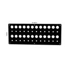 Front view of switch/breaker blank panel showing hole pattern, mounting holes and 16.182 × 6.38 in dimensions