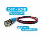 Bluewater OFF - (ON) momentary resettable pushbutton switch with wiring