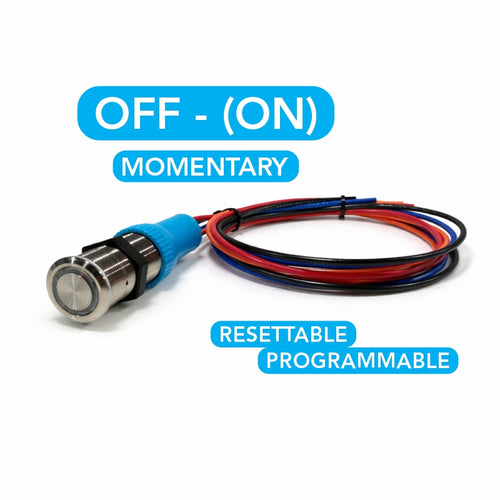 Bluewater OFF - (ON) momentary resettable pushbutton switch with wiring