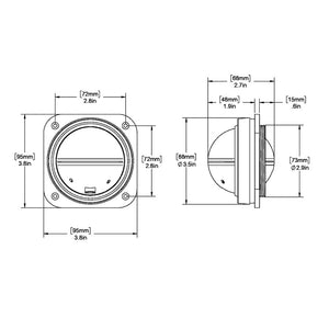 Ritchie V527 Kayak Compass  Bulkhead Mount  White Dial V527
