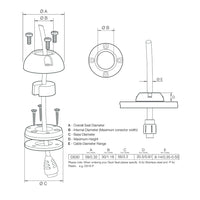 Scanstrut DS30S Vertical Cable Seal  Stainless Steel DS30S