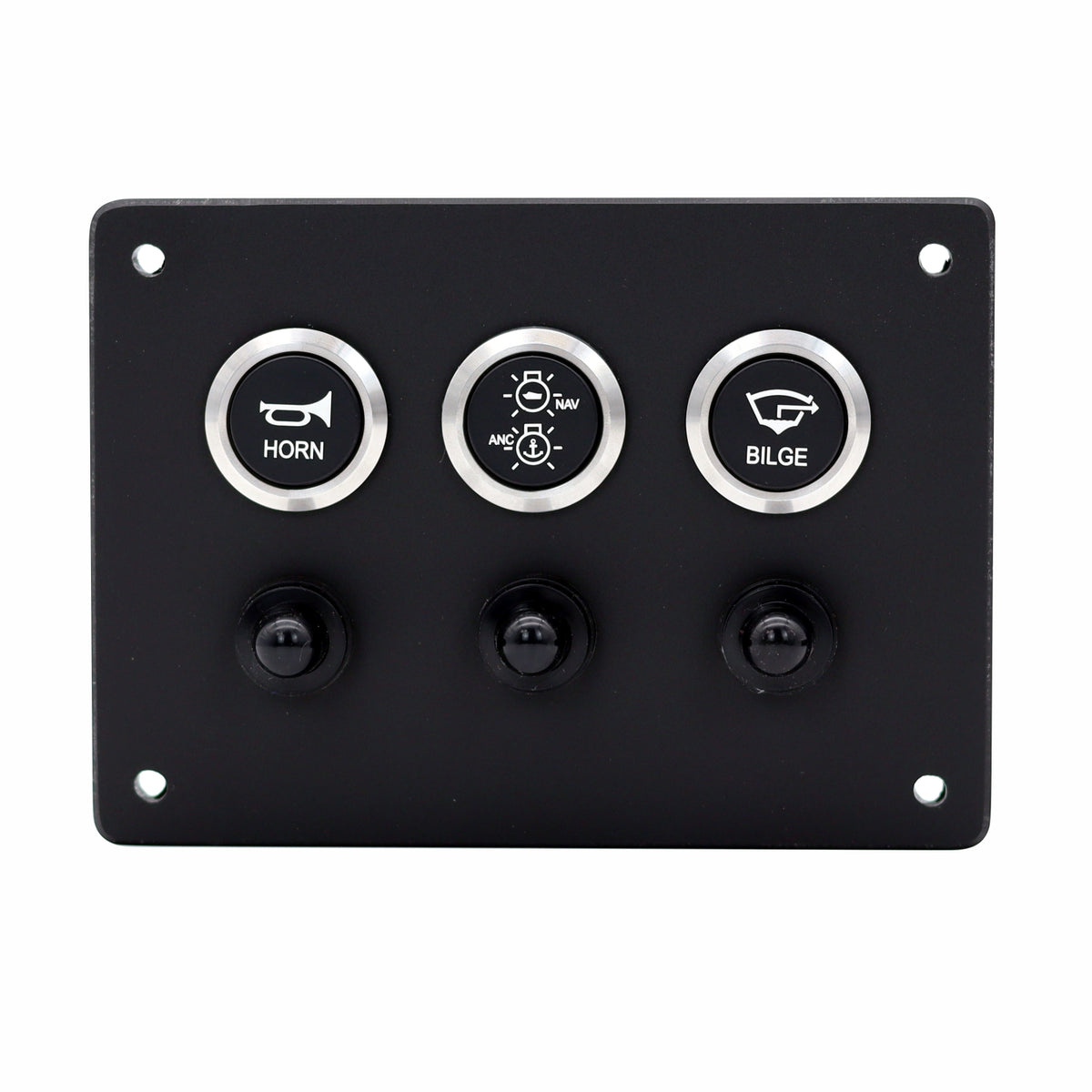3 Switch Panel 22mm Push Buttons w/ Breakers