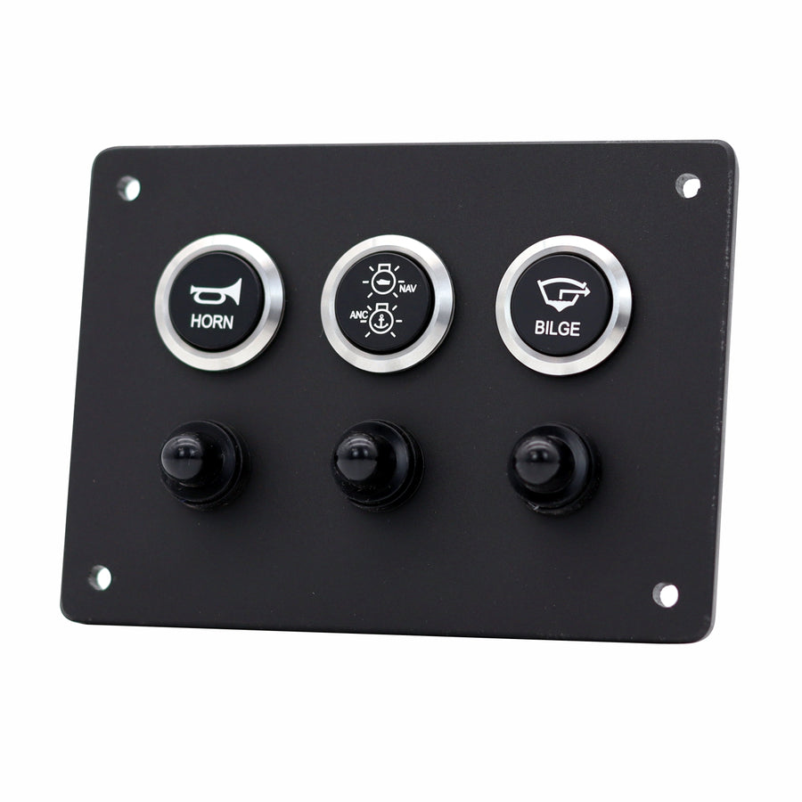 3 Switch Panel 22mm Push Buttons w/ Breakers