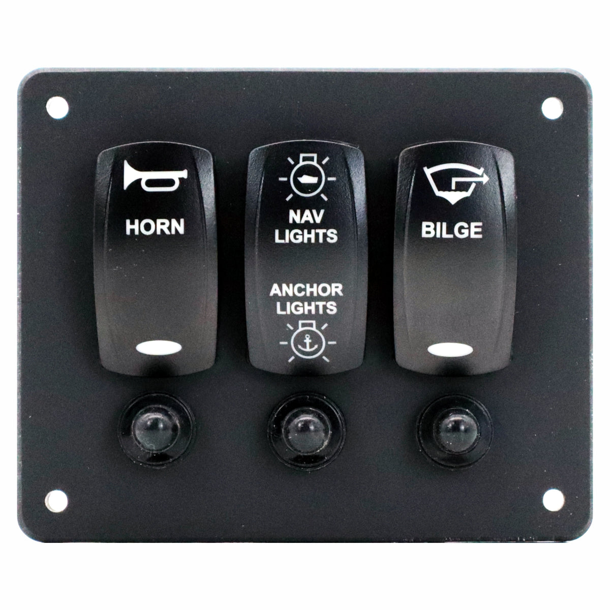 3 Switch Blacklit Ready Contura V Panel w/ Breakers