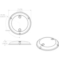 Lumitec TouchDome  Dome Light  Polished SS Finish  2Color WhiteBlue Dimming 101097