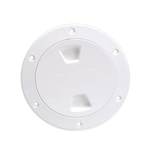 Beckson 4 Smooth Center ScrewOut Deck Plate  White DP40W