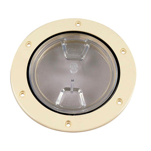 Beckson 4 Clear Center ScrewOut Deck Plate  Beige DP40NC