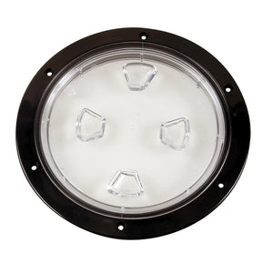Beckson 8 Clear Center ScrewOut Deck Plate  Black DP80BC