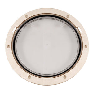 Beckson 8 Clear Center PryOut Deck Plate  Beige DP81NC