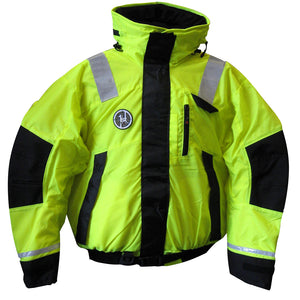 First Watch AB1100 Flotation Bomber Jacket  HiVis YellowBlack  Medium AB1100HVM