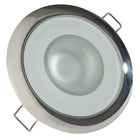 Lumitec Mirage  Flush Mount Down Light  Glass FinishPolished SS Bezel  2Color WhiteBlue Dimming 113111