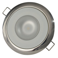 Lumitec Mirage  Flush Mount Down Light  Glass FinishPolished SS Bezel  White NonDimming 113113