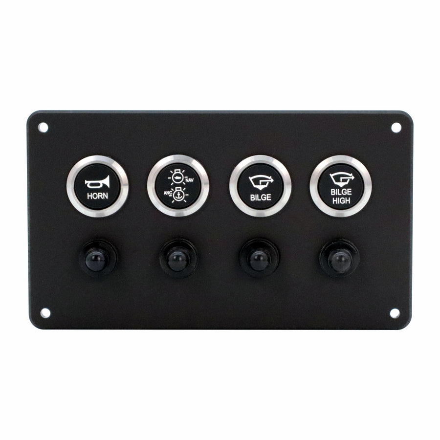 4 Switch Panel 22mm Push Buttons w/ Breakers