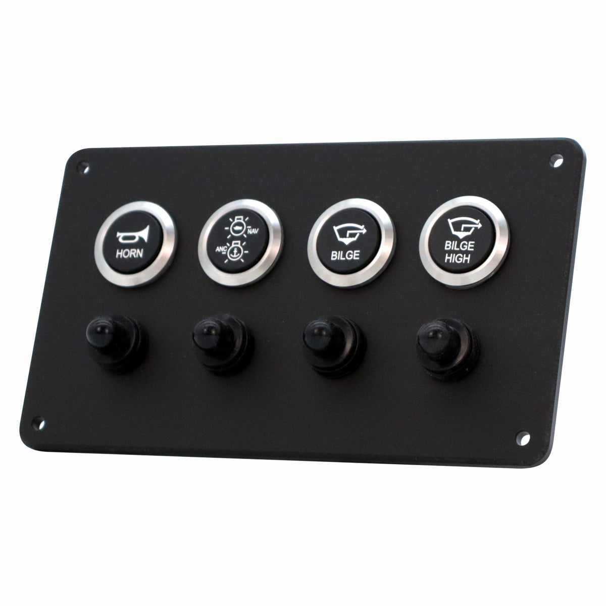 4 Switch Panel 22mm Push Buttons w/ Breakers