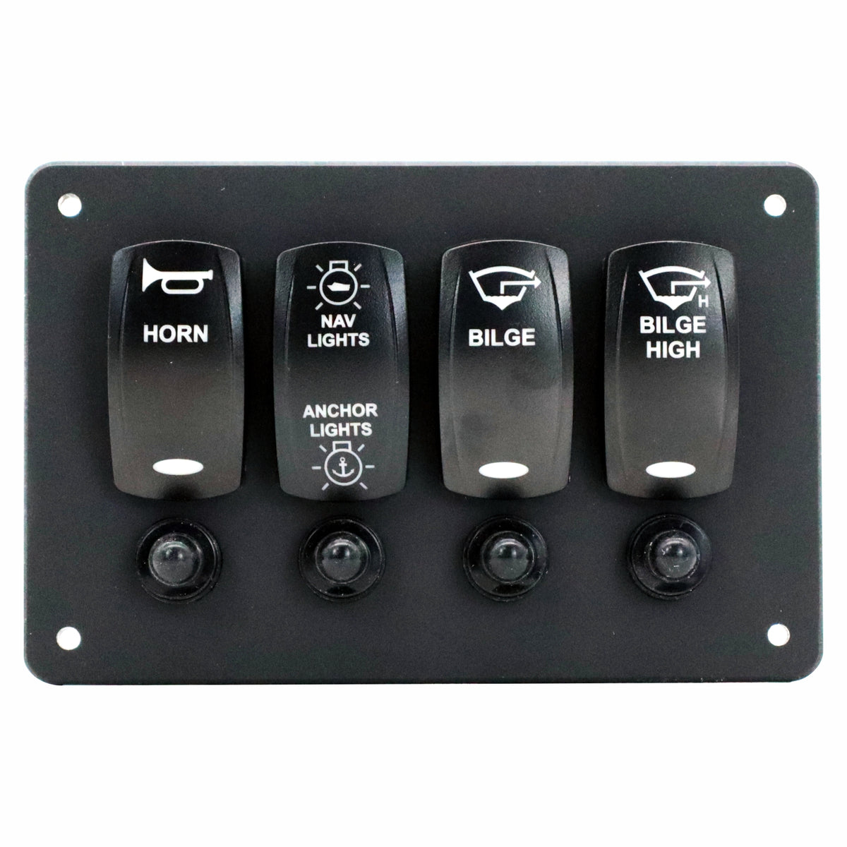 4 Switch Blacklit Ready Contura V Panel w/ Breakers
