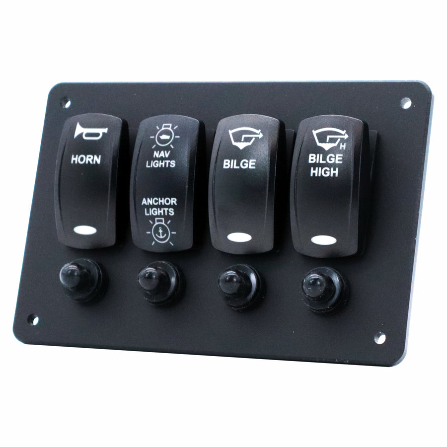 4 Switch Blacklit Ready Contura V Panel w/ Breakers