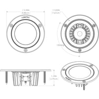 Lumitec Shadow  Flush Mount Down Light  Polished SS Finish  3Color RedBlue Non Dimming wWhite Dimming 114118