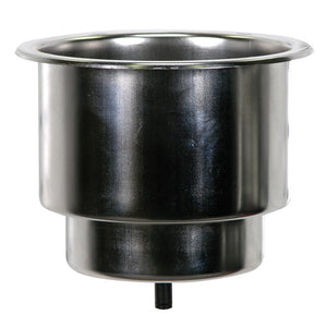 Whitecap Flush Cupholder wDrain  302 Stainless Steel S3511C