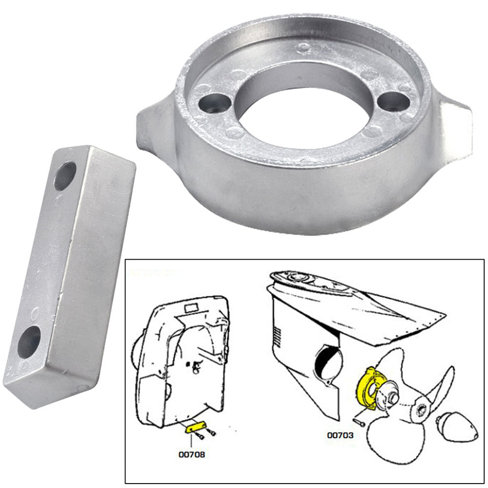 Tecnoseal Anode Kit wHardware  Volvo 290  Aluminum 20705AL