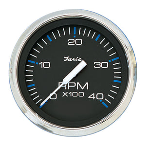 Faria Chesapeake Black 4 Tachometer  4000 RPM Diesel 33742
