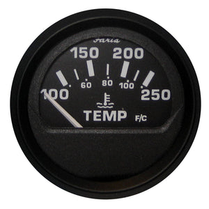Faria Euro Black 2 Water Temperature Gauge 100250 DegreeF 12812