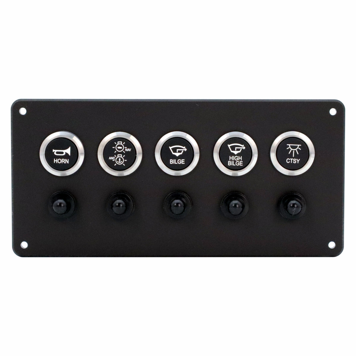 5 Switch Panel 22mm Push Buttons w/ Breakers