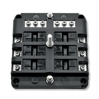 Rear view of Bluewater breaker block showing terminal studs, screw terminals and central mounting post