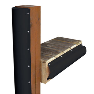 Dock Edge Piling Bumper  One End Capped  6  Black 1020BF