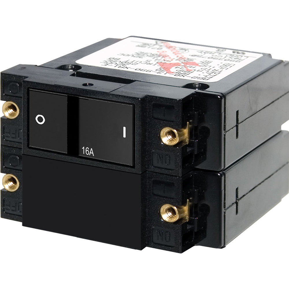 Blue Sea 7412 ASeries Flat Rocker Circuit Breaker  Double Pole  16A 7412