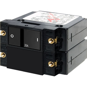 Blue Sea 7413 ASeries Flat Rocker Circuit Breaker  Double Pole  20A 7413