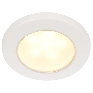 Hella Marine EuroLED 75 3 Round Screw Mount Down Light  Warm White LED  White Plastic Rim  12V 958109011