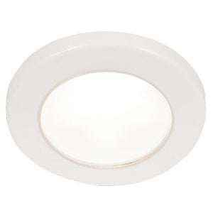 Hella Marine EuroLED 75 3 Round Screw Mount Down Light  White LED  White Plastic Rim  12V 958110011