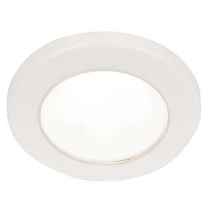 Hella Marine EuroLED 75 3 Round Screw Mount Down Light  White LED  White Plastic Rim  24V 958110111