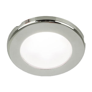 Hella Marine EuroLED 75 3 Round Screw Mount Down Light  White LED  Stainless Steel Rim  24V 958110121