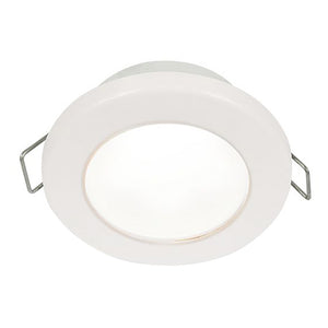 Hella Marine EuroLED 75 3 Round Spring Mount Down Light  White LED  White Plastic Rim  12V 958110511