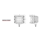 RIGID Industries DSS Series PRO Flood LED Surface Mount  Pair  Black 262113