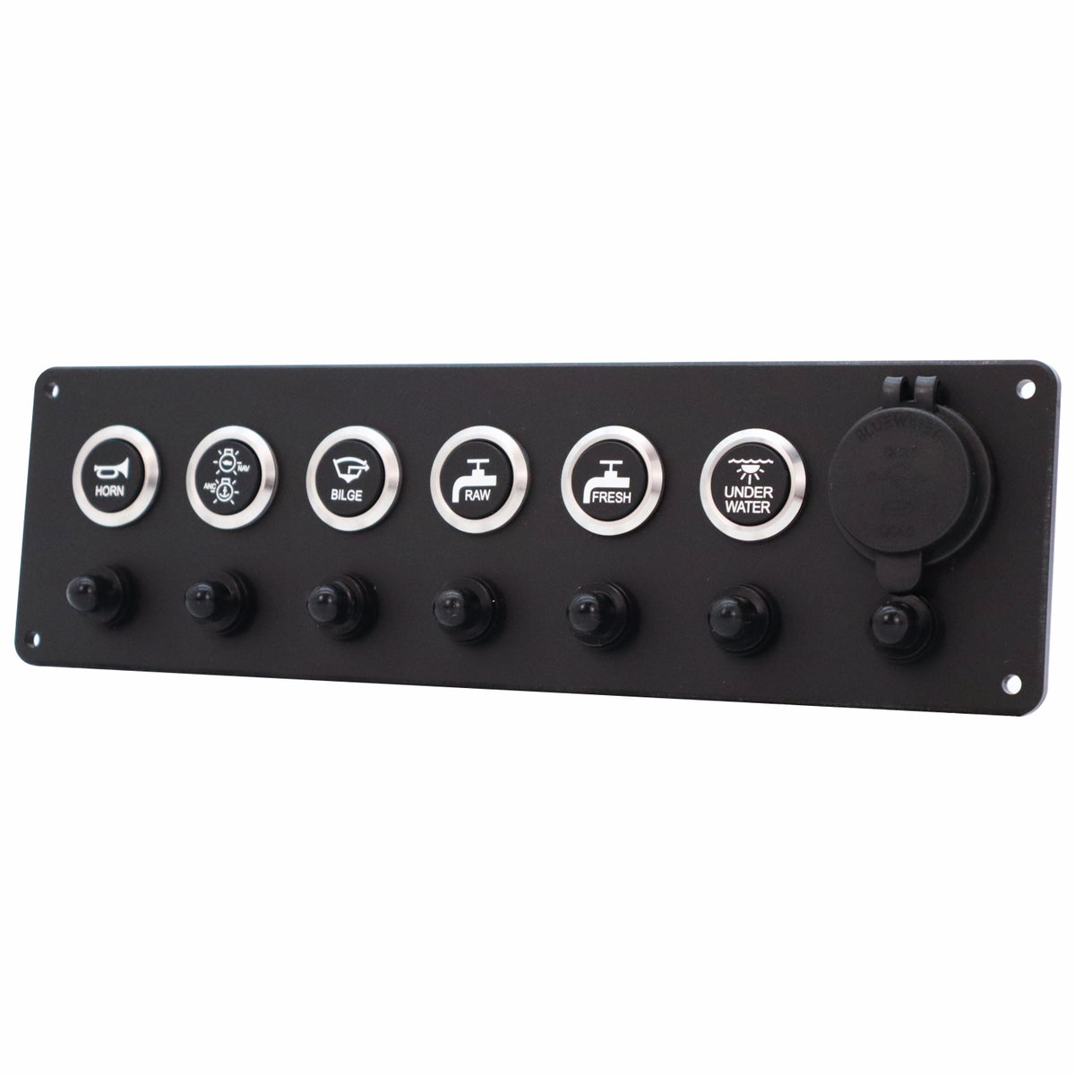 6 Switch Panel 22mm Push Buttons w/ Breakers & USB
