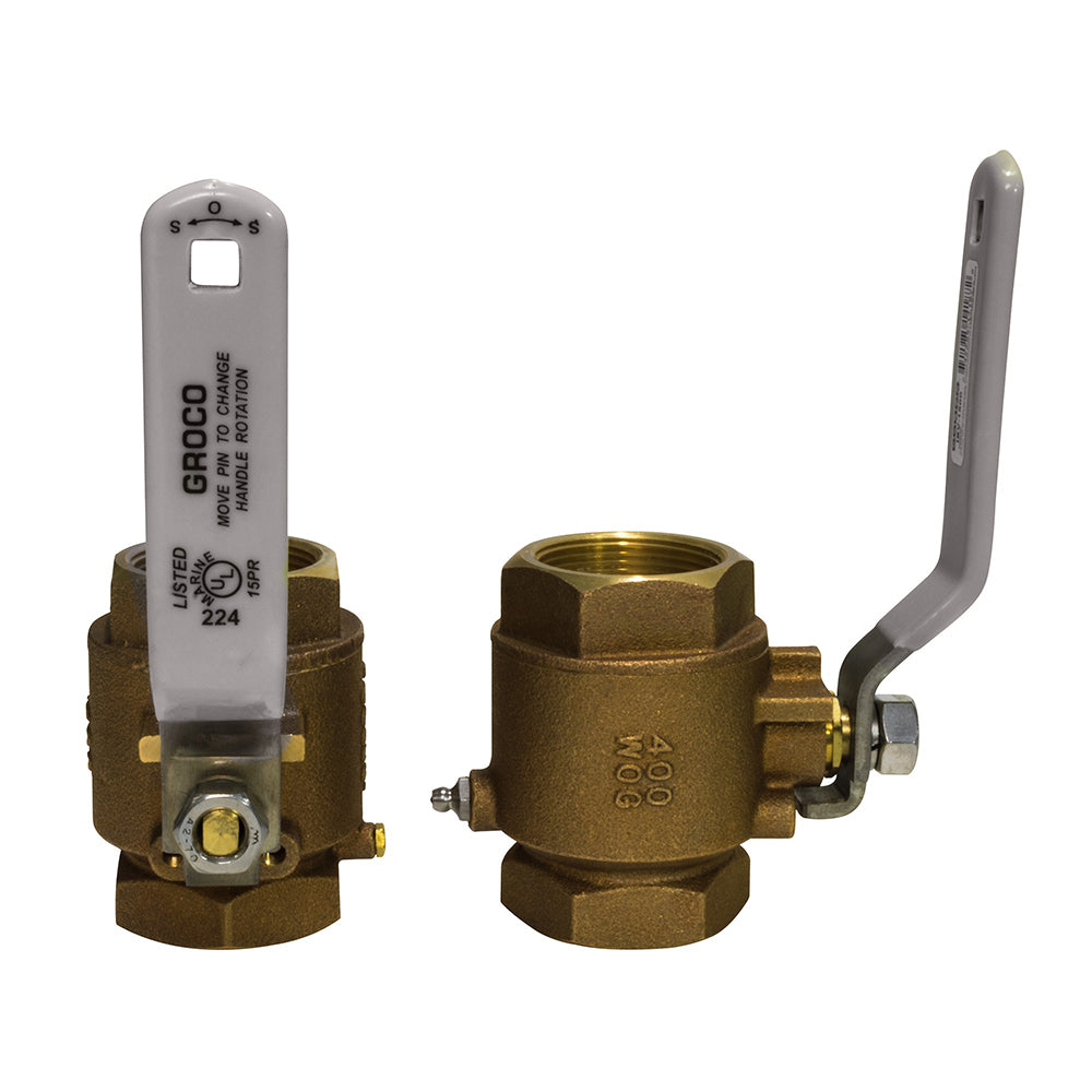 GROCO 12 NPT Bronze InLine Ball Valve IBV500