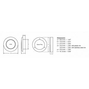 Hella Marine Blue LED Round Courtesy Lamp  White Bezel  24V 980503241