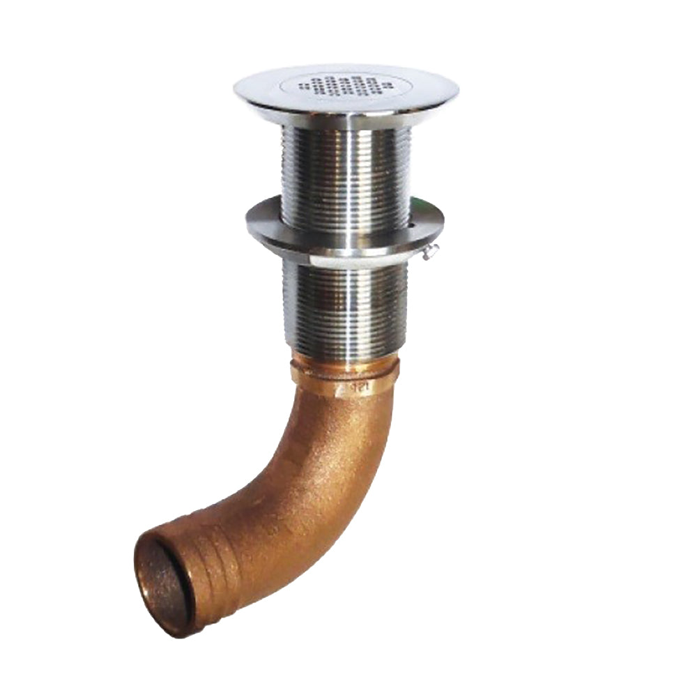 GROCO 114 Hose Barb Stainless 90 Degree Deck Drain SCUS1290
