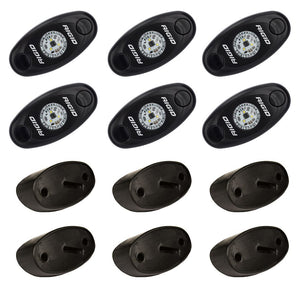 RIGID Industries ASeries Rock Light Kit  6 Cool White Lights  Black 400253