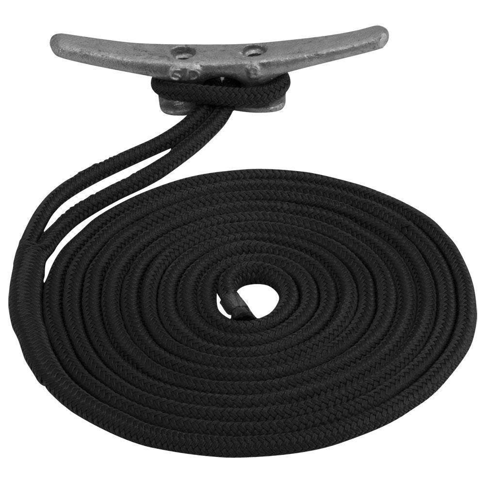 SeaDog Double Braided Nylon Dock Line  12 x 25  Black 302112025BK1