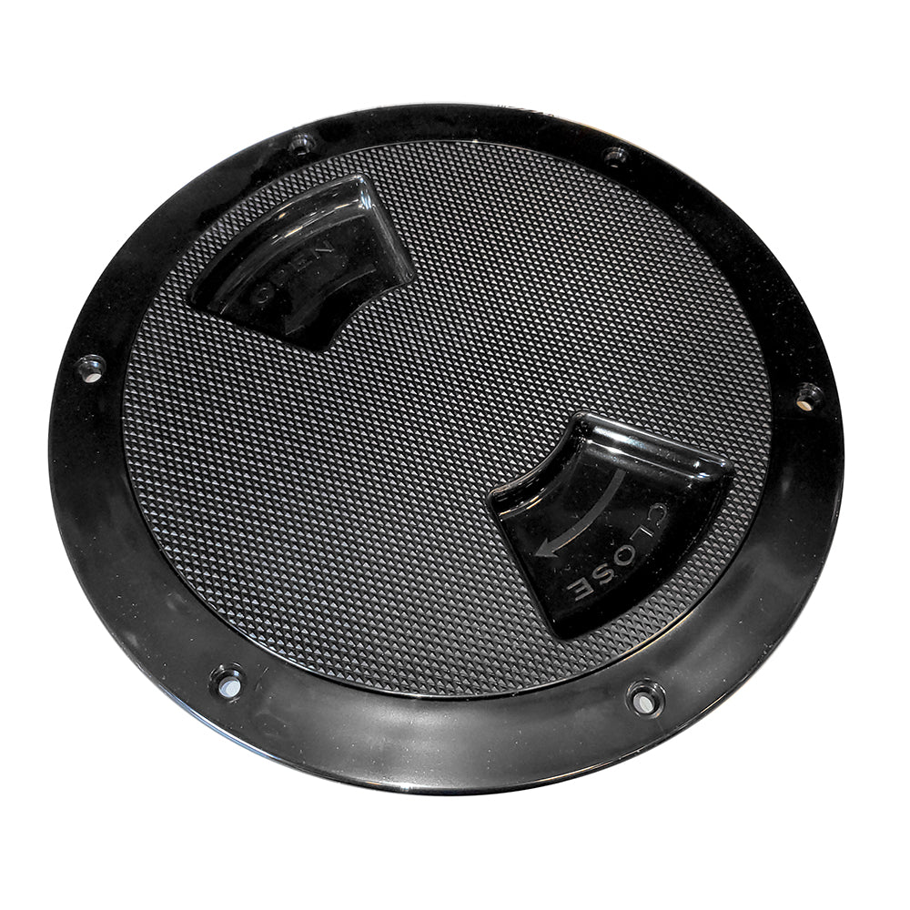 SeaDog QuarterTurn Textured Deck Plate wInternal Collar  Black  5 3363571