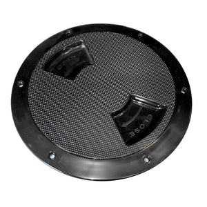 SeaDog QuarterTurn Textured Deck Plate wInternal Collar  Black  5 3363571
