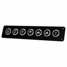 Black plastic component on a white background
